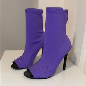 Elegant Purple Women's Heeled Boots